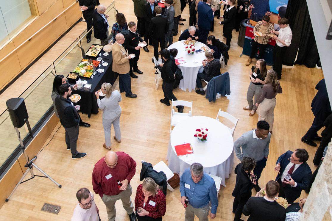 The A. W. Clausen Center for World Business offers several classrooms, conference rooms, a 200-person theatre, and several indoor and out...